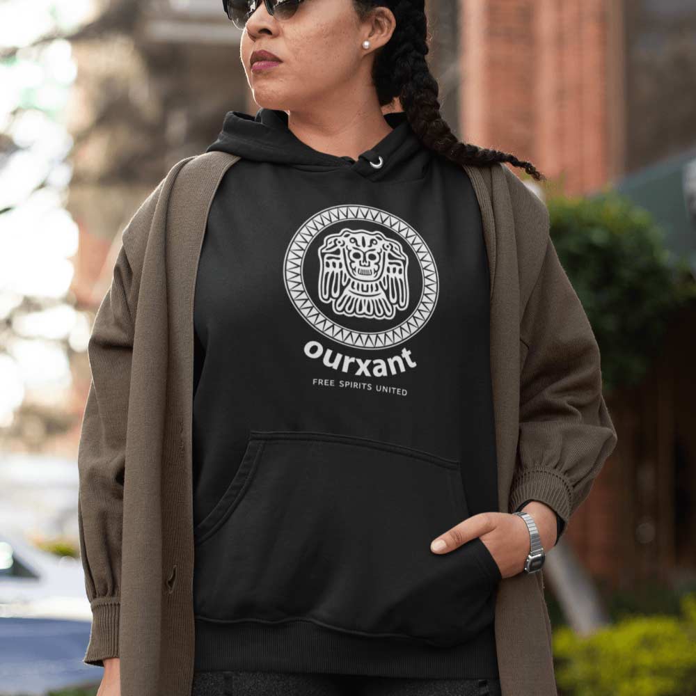 Classic Round Unisex Hoodie / Ourxant Classic Unisex Hoodie | Latino Hoodie | Ourxant Latinx Sweatshirt | Latinx Streetwear | Latino Streetwear Style | Latino T-Shirt | Mexican Streetwear Owned Brand | Latina Hoodie