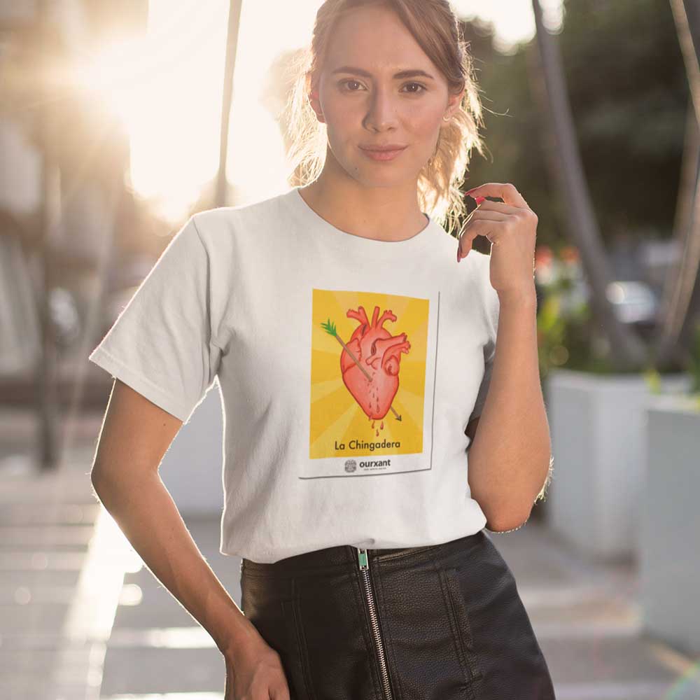 La Lotería Broken Heart - Woman T-Shirt | Ourxant Latinx T-Shirt | Latinx Streetwear | Latina Streetwear Style | Latina T-Shirt | Mexican Streetwear Owned Brand | Funny Latina T-Shirt | La Loteria T-Shirt | La Chingadera T-Shirt