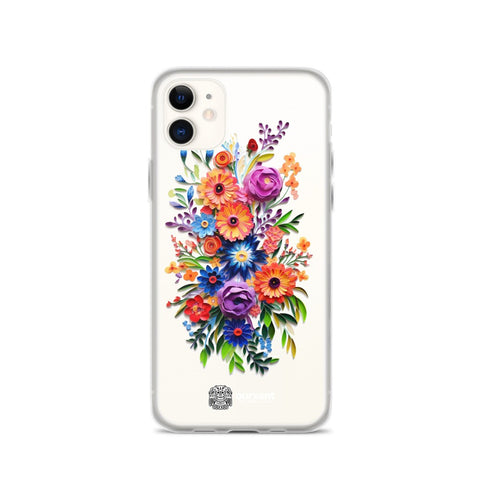 iPhone case, Phone protection, Sleek design, Mexican floral art, Oil-painted flowers, Scratch-resistant, Dustproof, Oil-resistant, Dirt-resistant, Solid back, Flexible sides, Precise alignment, Port openings, Fashionable, Elegance, Sophistication, Natural beauty, High-quality, Attention to detail, Apple accessory, Latinx accessory, Latina accessory, Mexican accessory, iPhone X Case, iPhone 11 Case, iPhone 12 Case,, iPhone 13 Case, iPhone 14 Case,