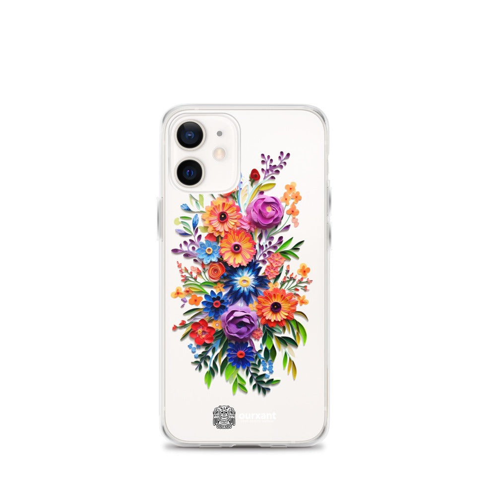 iPhone case, Phone protection, Sleek design, Mexican floral art, Oil-painted flowers, Scratch-resistant, Dustproof, Oil-resistant, Dirt-resistant, Solid back, Flexible sides, Precise alignment, Port openings, Fashionable, Elegance, Sophistication, Natural beauty, High-quality, Attention to detail, Apple accessory, Latinx accessory, Latina accessory, Mexican accessory, iPhone X Case, iPhone 11 Case, iPhone 12 Case,, iPhone 13 Case, iPhone 14 Case,