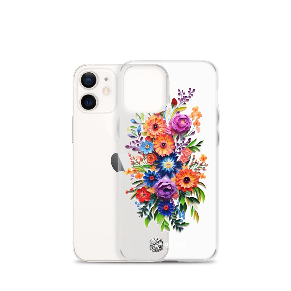 iPhone case, Phone protection, Sleek design, Mexican floral art, Oil-painted flowers, Scratch-resistant, Dustproof, Oil-resistant, Dirt-resistant, Solid back, Flexible sides, Precise alignment, Port openings, Fashionable, Elegance, Sophistication, Natural beauty, High-quality, Attention to detail, Apple accessory, Latinx accessory, Latina accessory, Mexican accessory, iPhone X Case, iPhone 11 Case, iPhone 12 Case,, iPhone 13 Case, iPhone 14 Case,