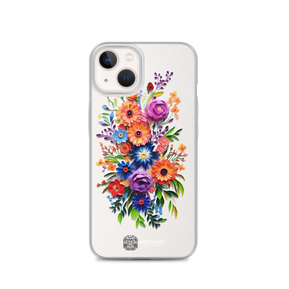 iPhone case, Phone protection, Sleek design, Mexican floral art, Oil-painted flowers, Scratch-resistant, Dustproof, Oil-resistant, Dirt-resistant, Solid back, Flexible sides, Precise alignment, Port openings, Fashionable, Elegance, Sophistication, Natural beauty, High-quality, Attention to detail, Apple accessory, Latinx accessory, Latina accessory, Mexican accessory, iPhone X Case, iPhone 11 Case, iPhone 12 Case,, iPhone 13 Case, iPhone 14 Case,