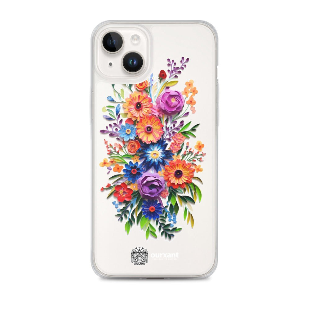 iPhone case, Phone protection, Sleek design, Mexican floral art, Oil-painted flowers, Scratch-resistant, Dustproof, Oil-resistant, Dirt-resistant, Solid back, Flexible sides, Precise alignment, Port openings, Fashionable, Elegance, Sophistication, Natural beauty, High-quality, Attention to detail, Apple accessory, Latinx accessory, Latina accessory, Mexican accessory, iPhone X Case, iPhone 11 Case, iPhone 12 Case,, iPhone 13 Case, iPhone 14 Case,