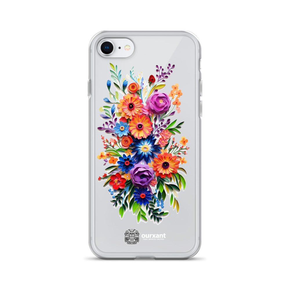 iPhone case, Phone protection, Sleek design, Mexican floral art, Oil-painted flowers, Scratch-resistant, Dustproof, Oil-resistant, Dirt-resistant, Solid back, Flexible sides, Precise alignment, Port openings, Fashionable, Elegance, Sophistication, Natural beauty, High-quality, Attention to detail, Apple accessory, Latinx accessory, Latina accessory, Mexican accessory, iPhone X Case, iPhone 11 Case, iPhone 12 Case,, iPhone 13 Case, iPhone 14 Case,