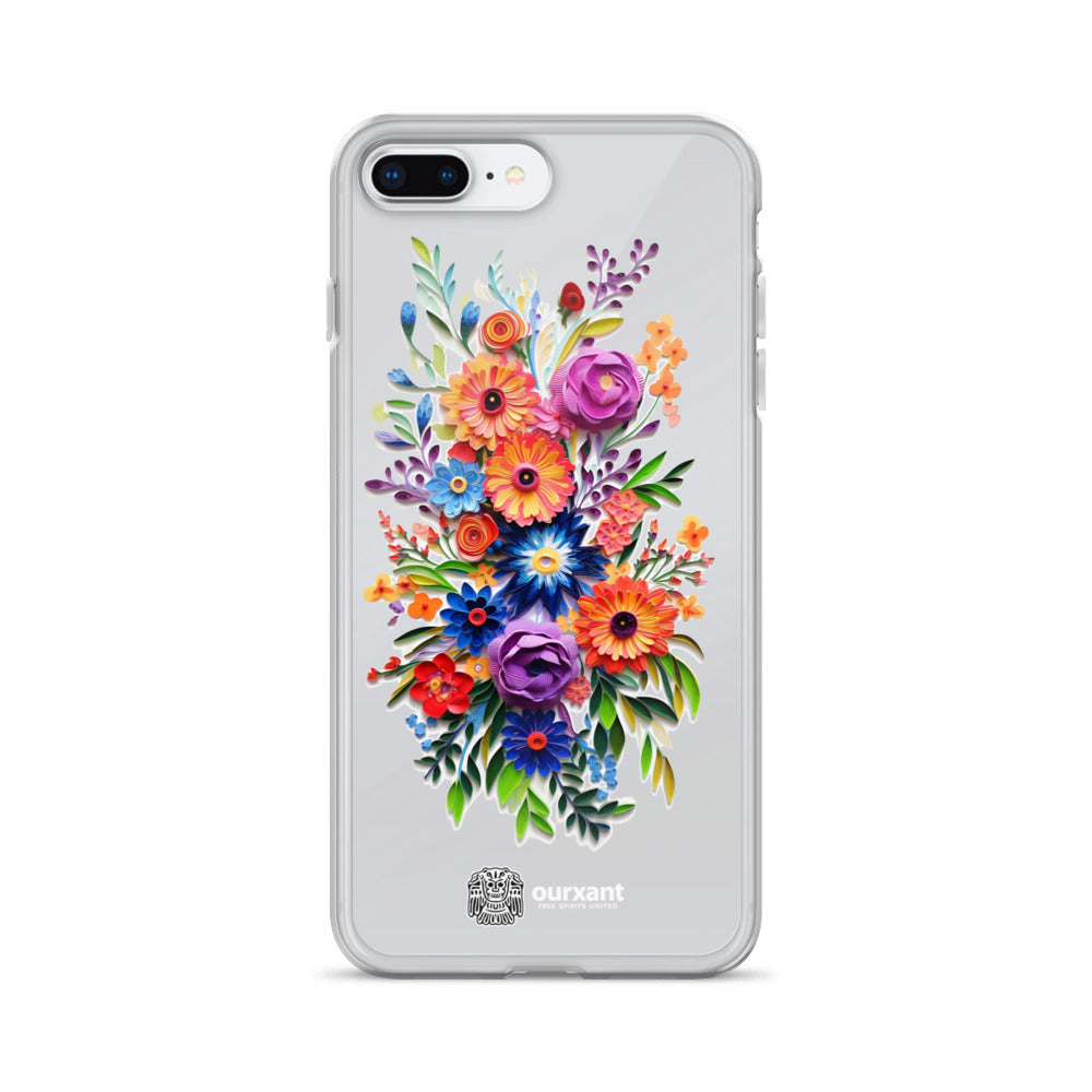 iPhone case, Phone protection, Sleek design, Mexican floral art, Oil-painted flowers, Scratch-resistant, Dustproof, Oil-resistant, Dirt-resistant, Solid back, Flexible sides, Precise alignment, Port openings, Fashionable, Elegance, Sophistication, Natural beauty, High-quality, Attention to detail, Apple accessory, Latinx accessory, Latina accessory, Mexican accessory, iPhone X Case, iPhone 11 Case, iPhone 12 Case,, iPhone 13 Case, iPhone 14 Case,