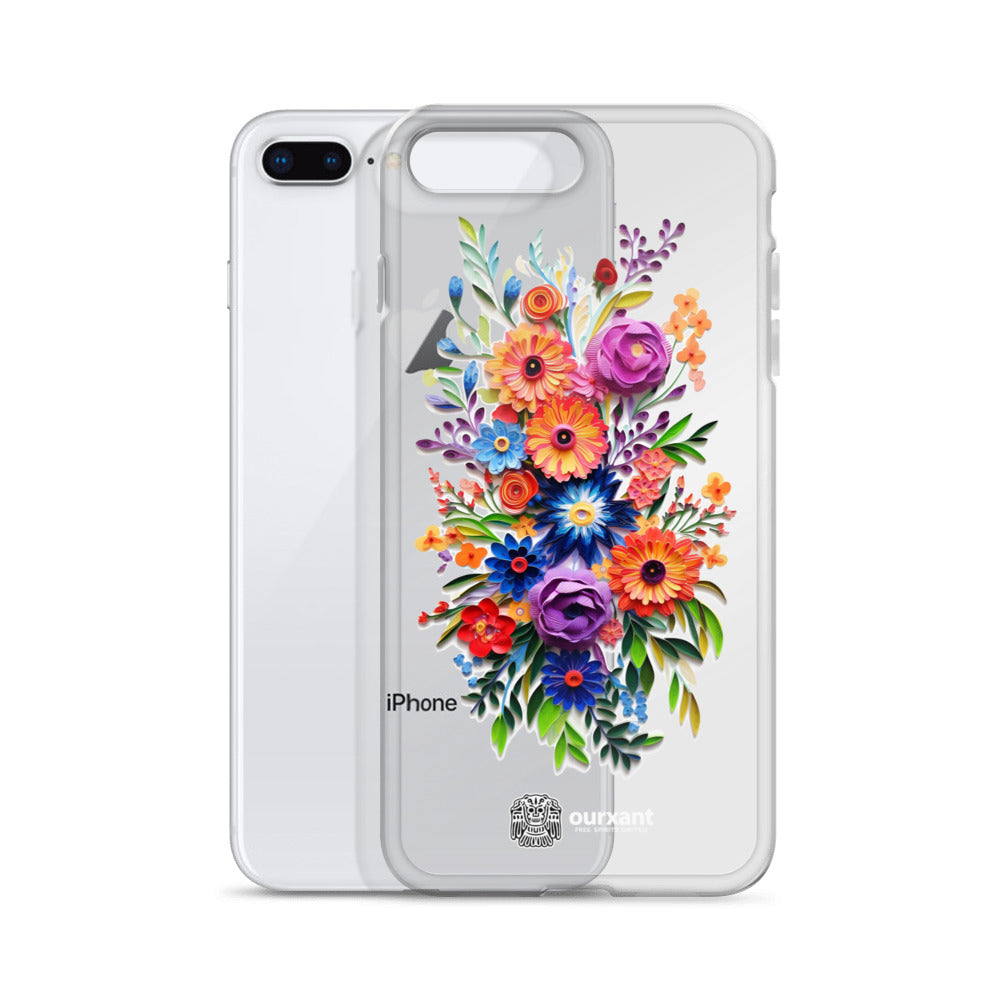 iPhone case, Phone protection, Sleek design, Mexican floral art, Oil-painted flowers, Scratch-resistant, Dustproof, Oil-resistant, Dirt-resistant, Solid back, Flexible sides, Precise alignment, Port openings, Fashionable, Elegance, Sophistication, Natural beauty, High-quality, Attention to detail, Apple accessory, Latinx accessory, Latina accessory, Mexican accessory, iPhone X Case, iPhone 11 Case, iPhone 12 Case,, iPhone 13 Case, iPhone 14 Case,