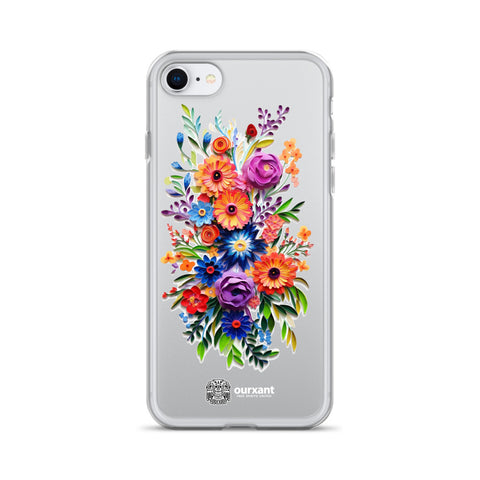 iPhone case, Phone protection, Sleek design, Mexican floral art, Oil-painted flowers, Scratch-resistant, Dustproof, Oil-resistant, Dirt-resistant, Solid back, Flexible sides, Precise alignment, Port openings, Fashionable, Elegance, Sophistication, Natural beauty, High-quality, Attention to detail, Apple accessory, Latinx accessory, Latina accessory, Mexican accessory, iPhone X Case, iPhone 11 Case, iPhone 12 Case,, iPhone 13 Case, iPhone 14 Case,