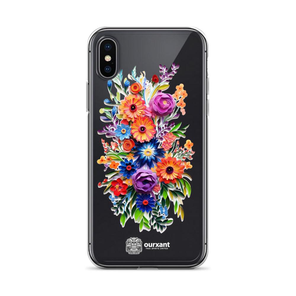 iPhone case, Phone protection, Sleek design, Mexican floral art, Oil-painted flowers, Scratch-resistant, Dustproof, Oil-resistant, Dirt-resistant, Solid back, Flexible sides, Precise alignment, Port openings, Fashionable, Elegance, Sophistication, Natural beauty, High-quality, Attention to detail, Apple accessory, Latinx accessory, Latina accessory, Mexican accessory, iPhone X Case, iPhone 11 Case, iPhone 12 Case,, iPhone 13 Case, iPhone 14 Case,