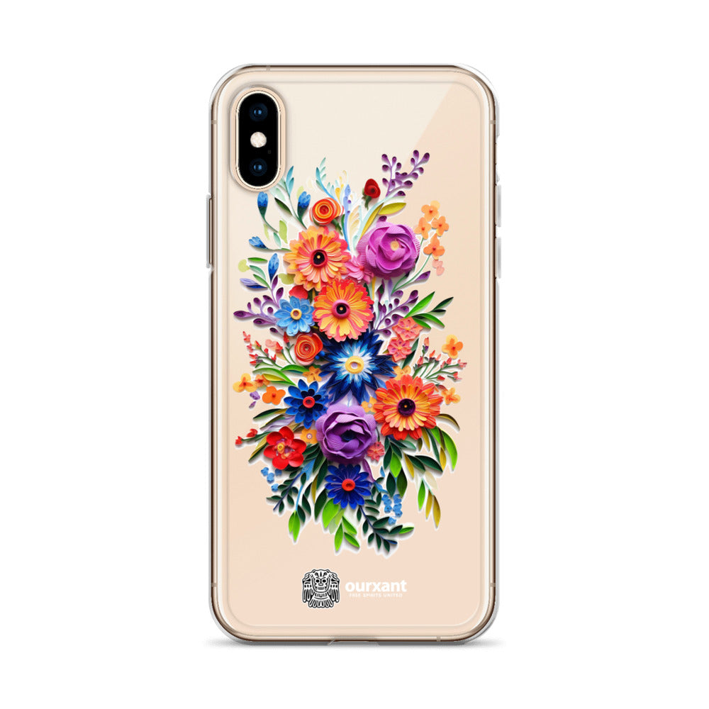 iPhone case, Phone protection, Sleek design, Mexican floral art, Oil-painted flowers, Scratch-resistant, Dustproof, Oil-resistant, Dirt-resistant, Solid back, Flexible sides, Precise alignment, Port openings, Fashionable, Elegance, Sophistication, Natural beauty, High-quality, Attention to detail, Apple accessory, Latinx accessory, Latina accessory, Mexican accessory, iPhone X Case, iPhone 11 Case, iPhone 12 Case,, iPhone 13 Case, iPhone 14 Case,