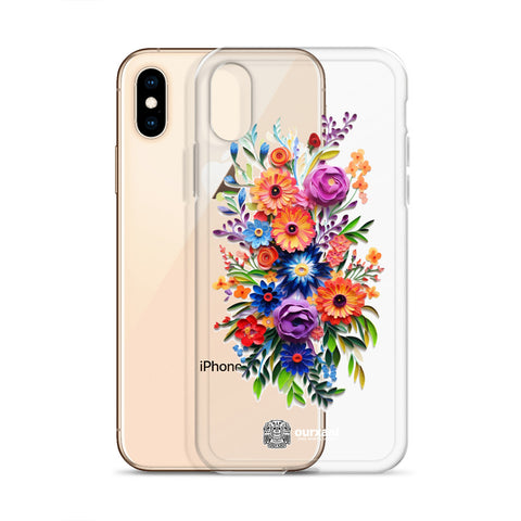 iPhone case, Phone protection, Sleek design, Mexican floral art, Oil-painted flowers, Scratch-resistant, Dustproof, Oil-resistant, Dirt-resistant, Solid back, Flexible sides, Precise alignment, Port openings, Fashionable, Elegance, Sophistication, Natural beauty, High-quality, Attention to detail, Apple accessory, Latinx accessory, Latina accessory, Mexican accessory, iPhone X Case, iPhone 11 Case, iPhone 12 Case,, iPhone 13 Case, iPhone 14 Case,