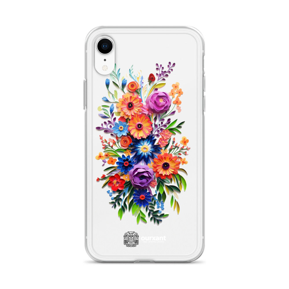 iPhone case, Phone protection, Sleek design, Mexican floral art, Oil-painted flowers, Scratch-resistant, Dustproof, Oil-resistant, Dirt-resistant, Solid back, Flexible sides, Precise alignment, Port openings, Fashionable, Elegance, Sophistication, Natural beauty, High-quality, Attention to detail, Apple accessory, Latinx accessory, Latina accessory, Mexican accessory, iPhone X Case, iPhone 11 Case, iPhone 12 Case,, iPhone 13 Case, iPhone 14 Case,