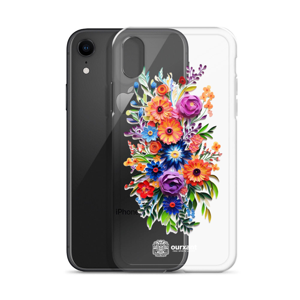 iPhone case, Phone protection, Sleek design, Mexican floral art, Oil-painted flowers, Scratch-resistant, Dustproof, Oil-resistant, Dirt-resistant, Solid back, Flexible sides, Precise alignment, Port openings, Fashionable, Elegance, Sophistication, Natural beauty, High-quality, Attention to detail, Apple accessory, Latinx accessory, Latina accessory, Mexican accessory, iPhone X Case, iPhone 11 Case, iPhone 12 Case,, iPhone 13 Case, iPhone 14 Case,