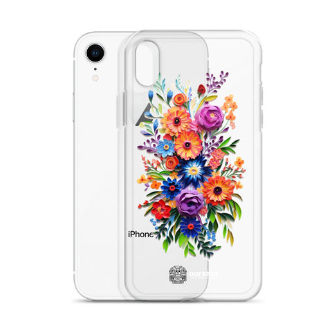 iPhone case, Phone protection, Sleek design, Mexican floral art, Oil-painted flowers, Scratch-resistant, Dustproof, Oil-resistant, Dirt-resistant, Solid back, Flexible sides, Precise alignment, Port openings, Fashionable, Elegance, Sophistication, Natural beauty, High-quality, Attention to detail, Apple accessory, Latinx accessory, Latina accessory, Mexican accessory, iPhone X Case, iPhone 11 Case, iPhone 12 Case,, iPhone 13 Case, iPhone 14 Case,