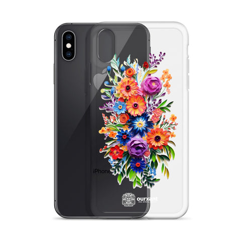 iPhone case, Phone protection, Sleek design, Mexican floral art, Oil-painted flowers, Scratch-resistant, Dustproof, Oil-resistant, Dirt-resistant, Solid back, Flexible sides, Precise alignment, Port openings, Fashionable, Elegance, Sophistication, Natural beauty, High-quality, Attention to detail, Apple accessory, Latinx accessory, Latina accessory, Mexican accessory, iPhone X Case, iPhone 11 Case, iPhone 12 Case,, iPhone 13 Case, iPhone 14 Case,