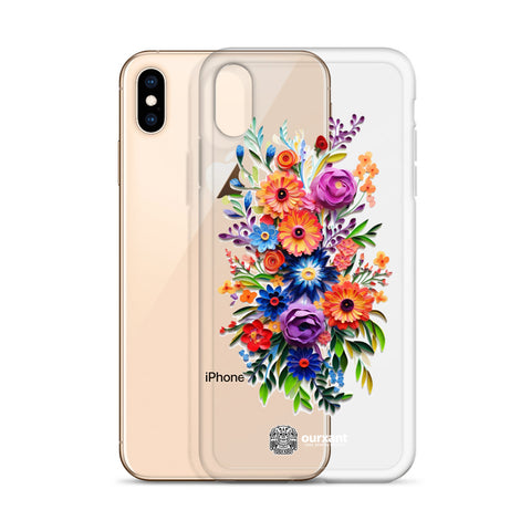 iPhone case, Phone protection, Sleek design, Mexican floral art, Oil-painted flowers, Scratch-resistant, Dustproof, Oil-resistant, Dirt-resistant, Solid back, Flexible sides, Precise alignment, Port openings, Fashionable, Elegance, Sophistication, Natural beauty, High-quality, Attention to detail, Apple accessory, Latinx accessory, Latina accessory, Mexican accessory, iPhone X Case, iPhone 11 Case, iPhone 12 Case,, iPhone 13 Case, iPhone 14 Case,