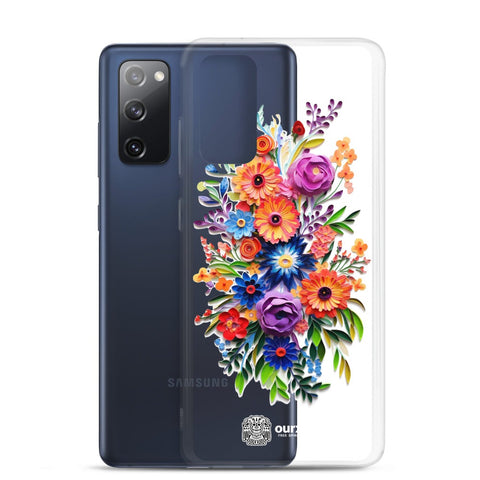 Samsung case, Phone protection, Sleek design, Mexican floral art, Oil-painted flowers, Scratch-resistant, Dustproof, Oil-resistant, Dirt-resistant, Solid back, Flexible sides, Precise alignment, Port openings, Fashionable, Elegance, Sophistication, Natural beauty, High-quality, Attention to detail, Apple accessory, Latinx accessory, Latina accessory, Mexican accessory, Samsung S23 Case