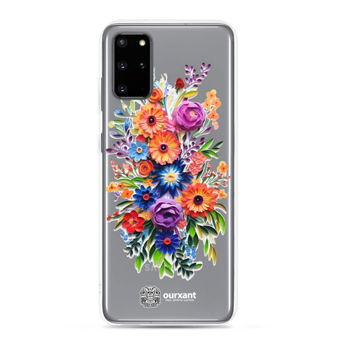 Samsung case, Phone protection, Sleek design, Mexican floral art, Oil-painted flowers, Scratch-resistant, Dustproof, Oil-resistant, Dirt-resistant, Solid back, Flexible sides, Precise alignment, Port openings, Fashionable, Elegance, Sophistication, Natural beauty, High-quality, Attention to detail, Apple accessory, Latinx accessory, Latina accessory, Mexican accessory, Samsung S23 Case