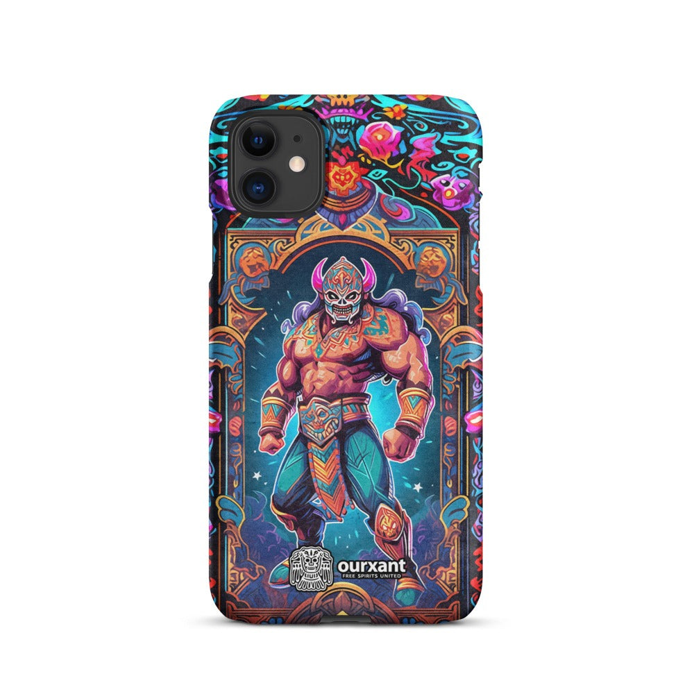 Premium Slim Mobile Protector, mobile case, phone cover, video game graphics, Mexican-American, Mexican wrestler, slim design, wireless charging compatible, iPhone premium Case, Latino Accesories