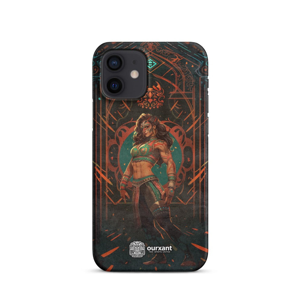 Premium Slim Mobile Protector, mobile case, phone cover, video game graphics, Mexican-American, Mexican Woman wrestler, slim design, wireless charging compatible, Latina Accesories, Latinx Accesories, iPhone Premium Case