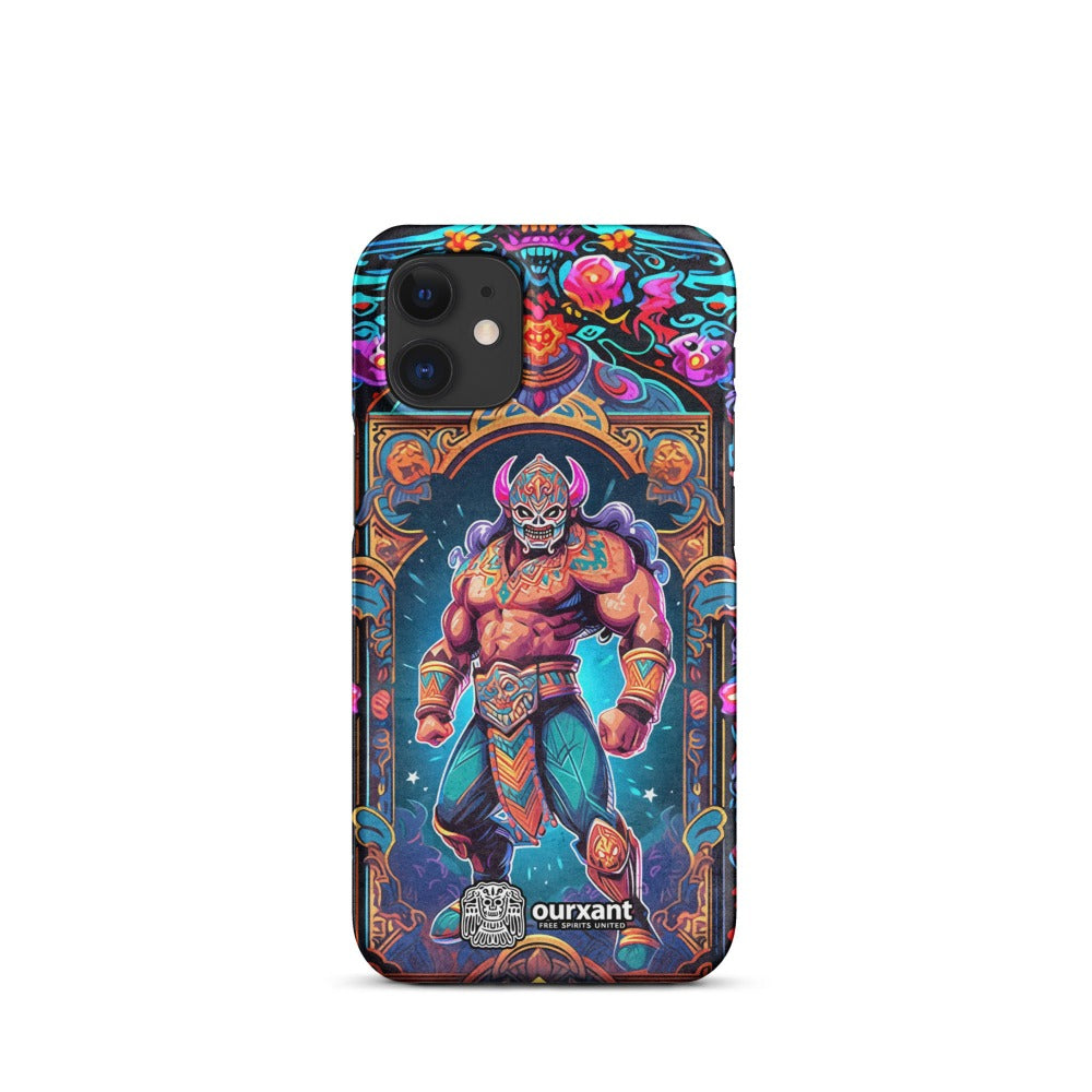 Premium Slim Mobile Protector, mobile case, phone cover, video game graphics, Mexican-American, Mexican wrestler, slim design, wireless charging compatible