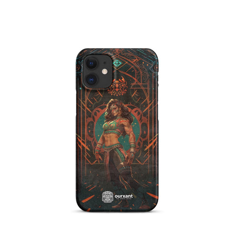 Premium Slim Mobile Protector, mobile case, phone cover, video game graphics, Mexican-American, Mexican Woman wrestler, slim design, wireless charging compatible, Latina Accesories, Latinx Accesories, iPhone Premium Case