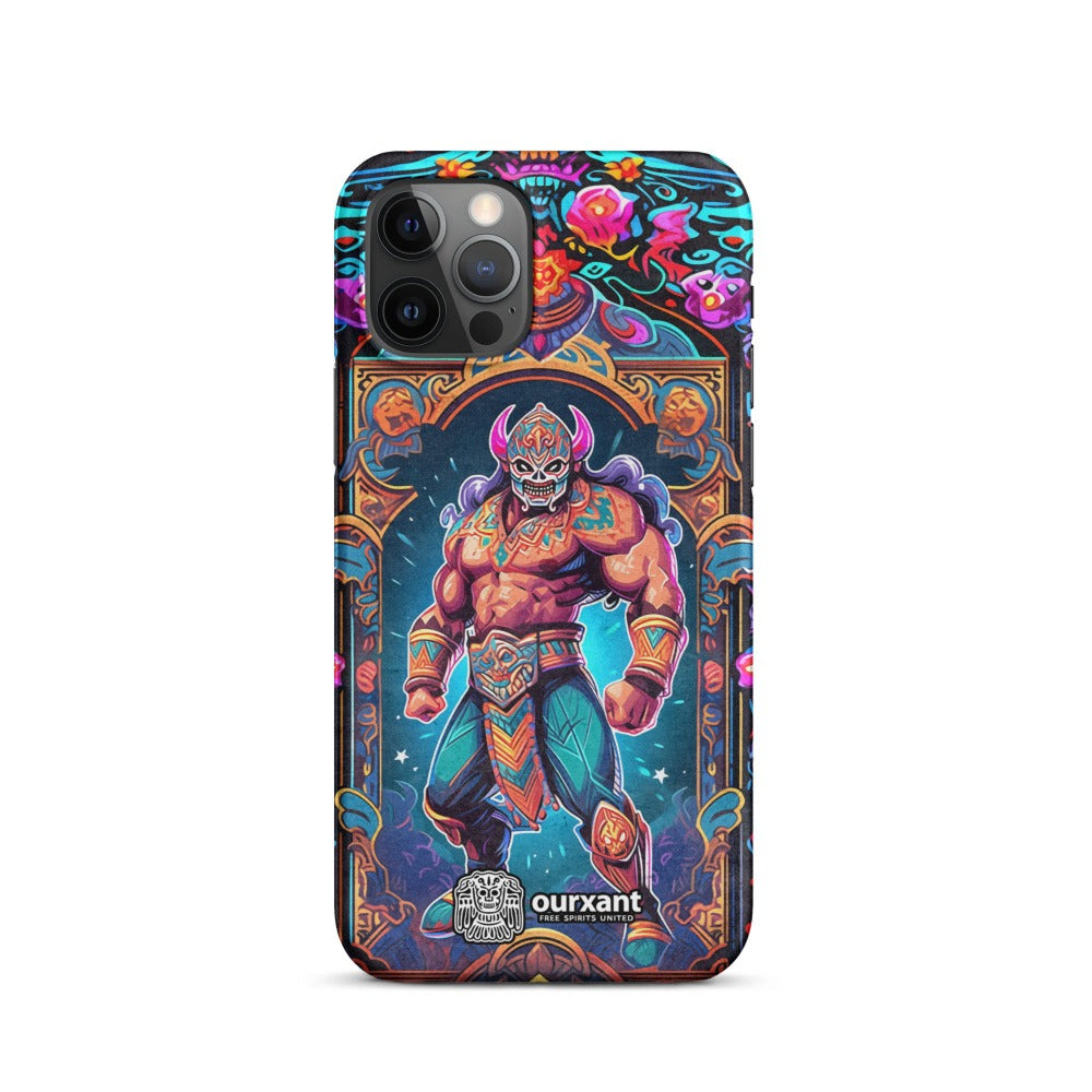 Premium Slim Mobile Protector, mobile case, phone cover, video game graphics, Mexican-American, Mexican wrestler, slim design, wireless charging compatible