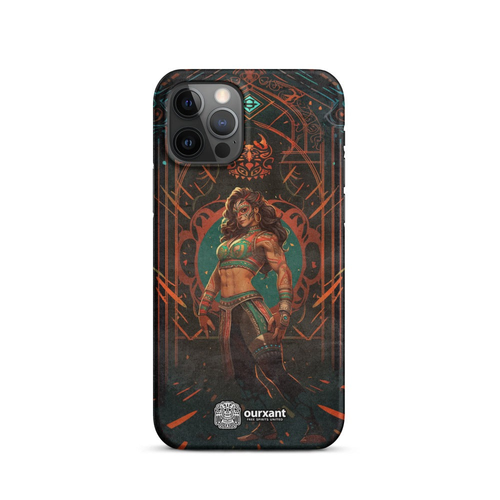 Premium Slim Mobile Protector, mobile case, phone cover, video game graphics, Mexican-American, Mexican Woman wrestler, slim design, wireless charging compatible, Latina Accesories, Latinx Accesories, iPhone Premium Case