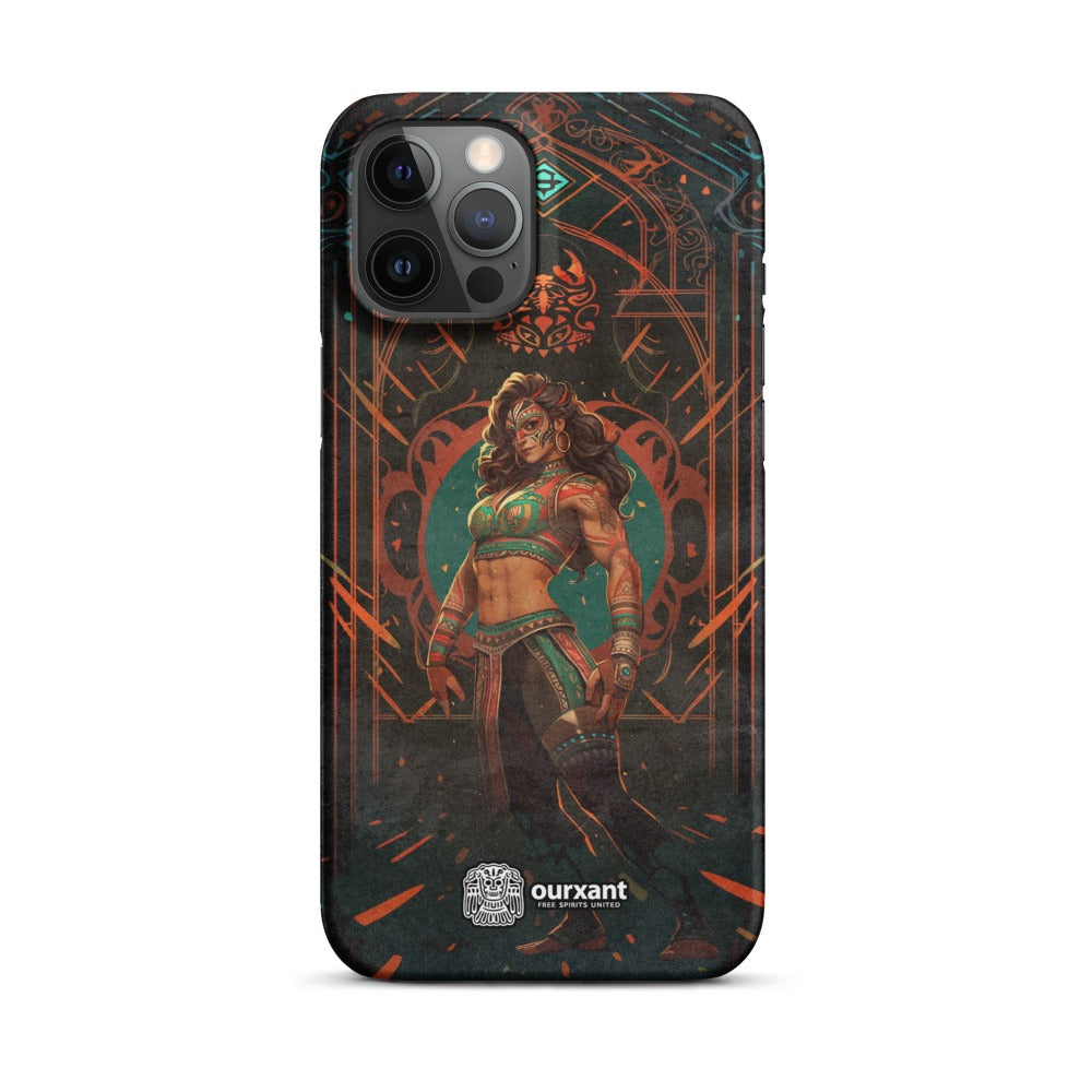 Premium Slim Mobile Protector, mobile case, phone cover, video game graphics, Mexican-American, Mexican Woman wrestler, slim design, wireless charging compatible, Latina Accesories, Latinx Accesories, iPhone Case