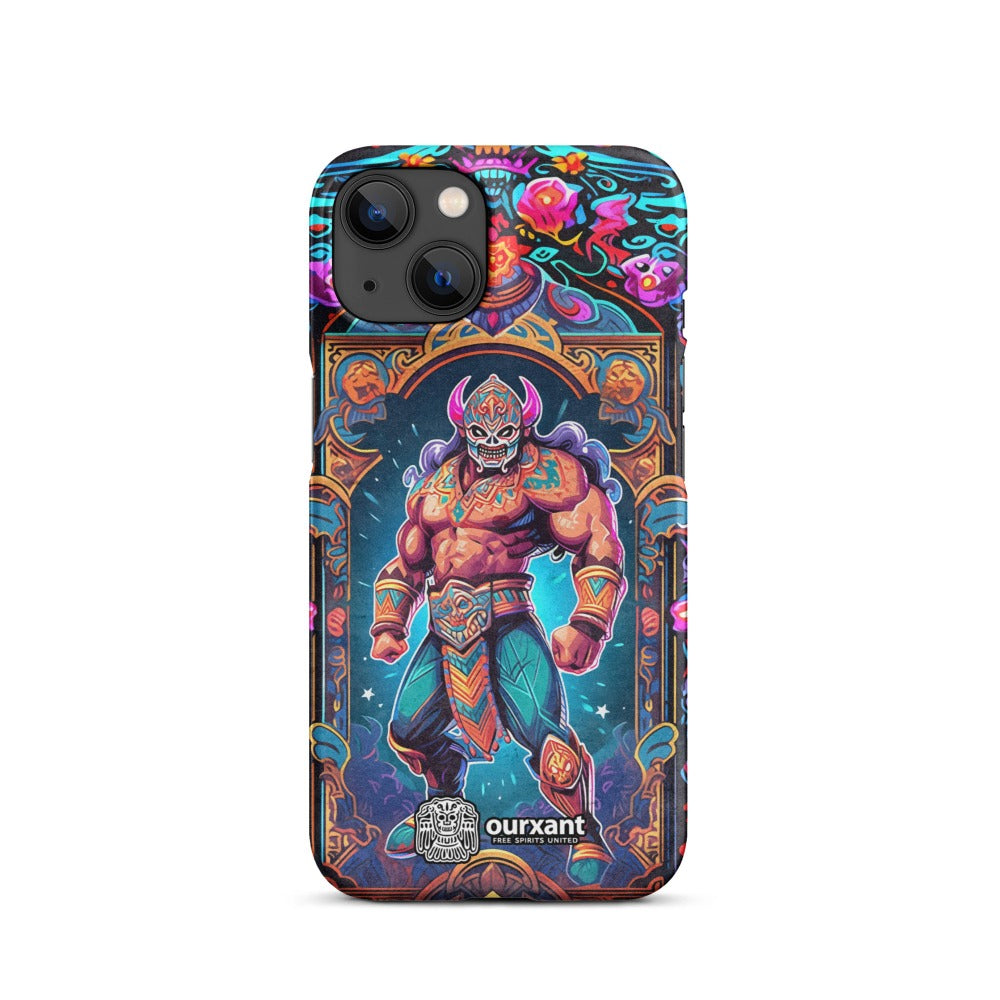 Premium Slim Mobile Protector, mobile case, phone cover, video game graphics, Mexican-American, Mexican wrestler, slim design, wireless charging compatible