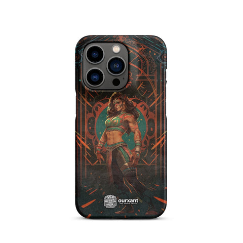 Premium Slim Mobile Protector, mobile case, phone cover, video game graphics, Mexican-American, Mexican Woman wrestler, slim design, wireless charging compatible, Latina Accesories, Latinx Accesories 