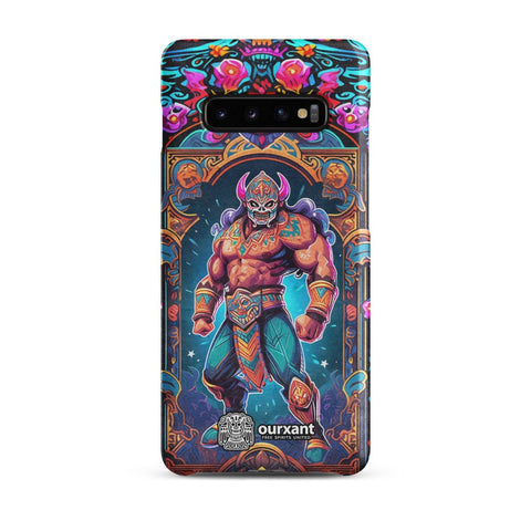 Premium Slim Mobile Protector, mobile case, phone cover, video game graphics, Mexican-American, Mexican wrestler, slim design, wireless charging compatible, Samsung premium Case, Latino Accesories