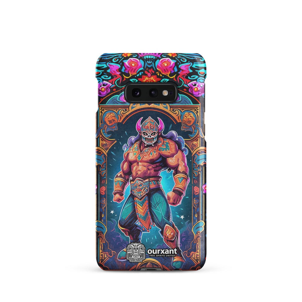 Premium Slim Mobile Protector, mobile case, phone cover, video game graphics, Mexican-American, Mexican wrestler, slim design, wireless charging compatible, Samsung premium Case, Latino Accesories