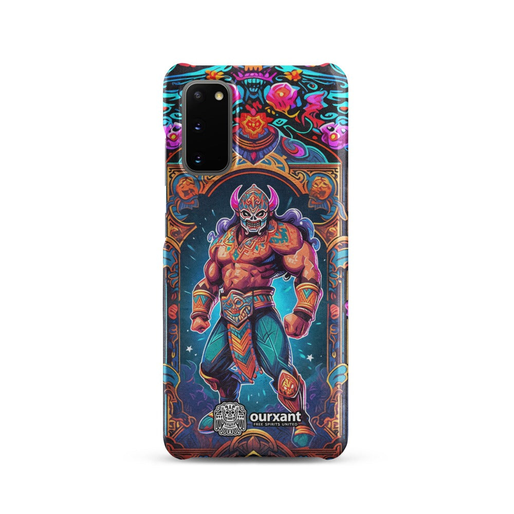 Premium Slim Mobile Protector, mobile case, phone cover, video game graphics, Mexican-American, Mexican wrestler, slim design, wireless charging compatible, Samsung premium Case, Latino Accesories