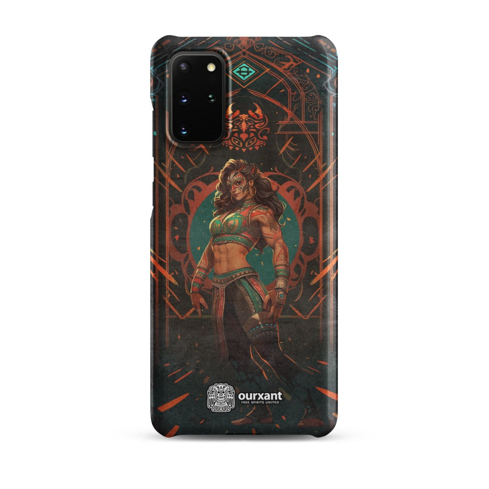 Premium Slim Mobile Protector, mobile case, phone cover, video game graphics, Mexican-American, Mexican Woman wrestler, slim design, wireless charging compatible, Latina Accesories, Latinx Accesories, Premium Samsung Case, Premium Samsung Protector