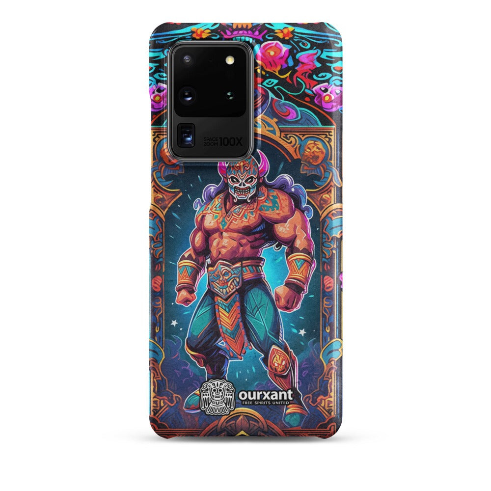 Premium Slim Mobile Protector, mobile case, phone cover, video game graphics, Mexican-American, Mexican wrestler, slim design, wireless charging compatible, Samsung premium Case, Latino Accesories