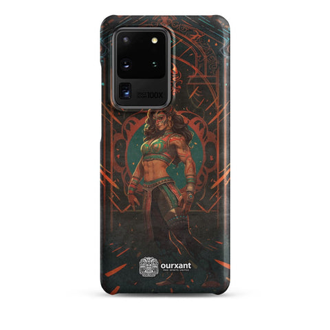 Premium Slim Mobile Protector, mobile case, phone cover, video game graphics, Mexican-American, Mexican Woman wrestler, slim design, wireless charging compatible, Latina Accesories, Latinx Accesories, Premium Samsung Case, Premium Samsung Protector