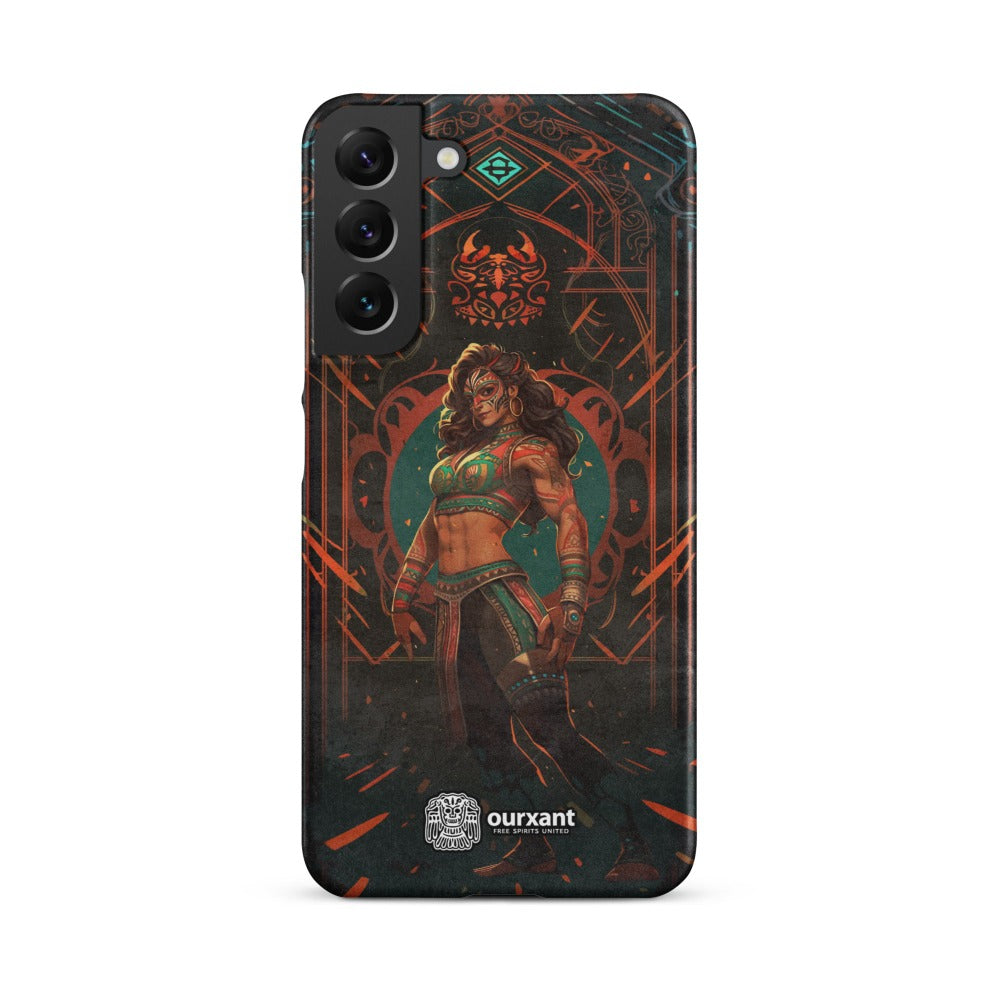 Premium Slim Mobile Protector, mobile case, phone cover, video game graphics, Mexican-American, Mexican Woman wrestler, slim design, wireless charging compatible, Latina Accesories, Latinx Accesories, Premium Samsung Case, Premium Samsung Protector