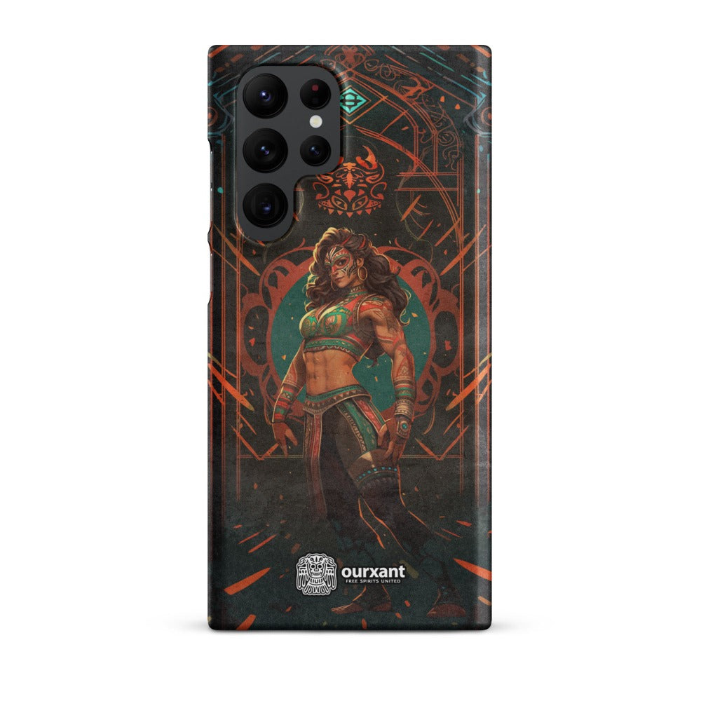 Premium Slim Mobile Protector, mobile case, phone cover, video game graphics, Mexican-American, Mexican Woman wrestler, slim design, wireless charging compatible, Latina Accesories, Latinx Accesories, Premium Samsung Case, Premium Samsung Protector