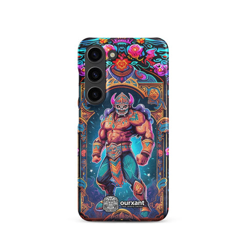 Premium Slim Mobile Protector, mobile case, phone cover, video game graphics, Mexican-American, Mexican wrestler, slim design, wireless charging compatible, Samsung premium Case, Latino Accesories