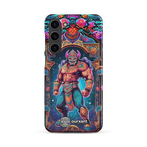 Premium Slim Mobile Protector, mobile case, phone cover, video game graphics, Mexican-American, Mexican wrestler, slim design, wireless charging compatible, Samsung premium Case, Latino Accesories