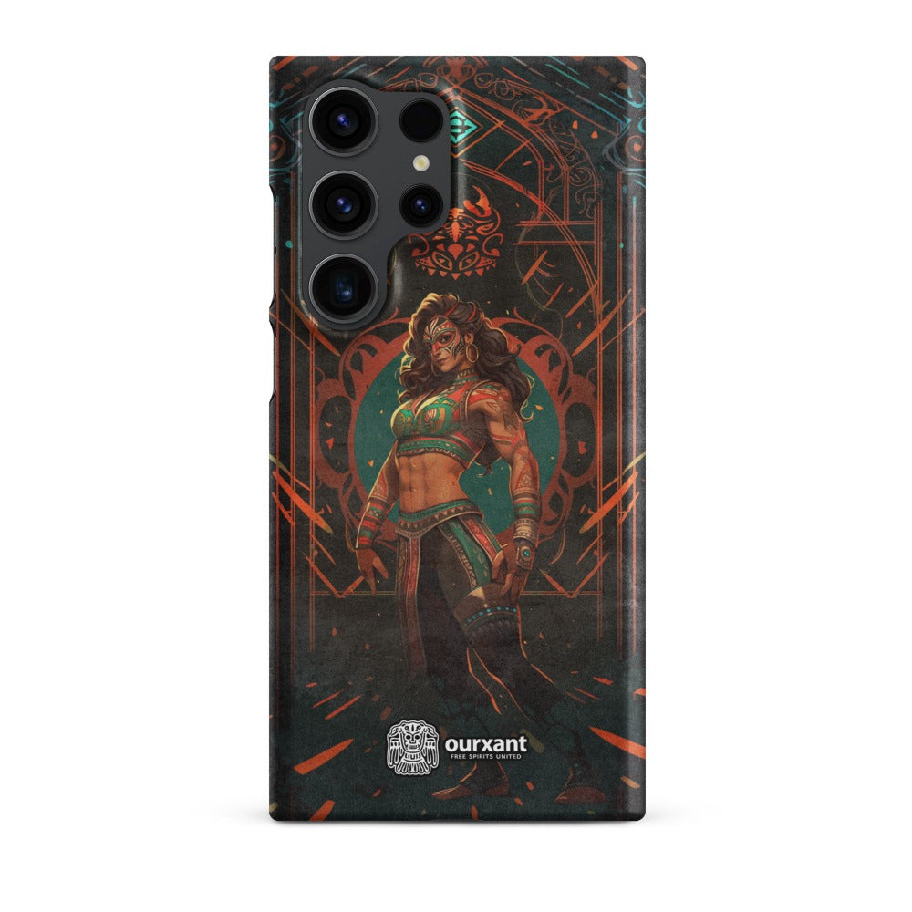 Premium Slim Mobile Protector, mobile case, phone cover, video game graphics, Mexican-American, Mexican Woman wrestler, slim design, wireless charging compatible, Latina Accesories, Latinx Accesories, Premium Samsung Case, Premium Samsung Protector